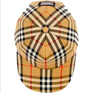Authentic Burberry Baseball Cap Logo Vintage Check